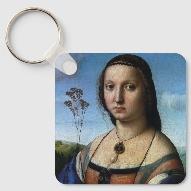 Portrait of Maddalena Doni by Raphael Sanzio Keychain (Front)