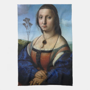 Portrait of Maddalena Doni by Raphael Sanzio Kitchen Towel