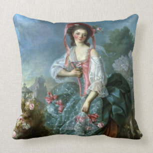 Portrait of Mademoiselle Guimard as Terpsichore, c Throw Pillow