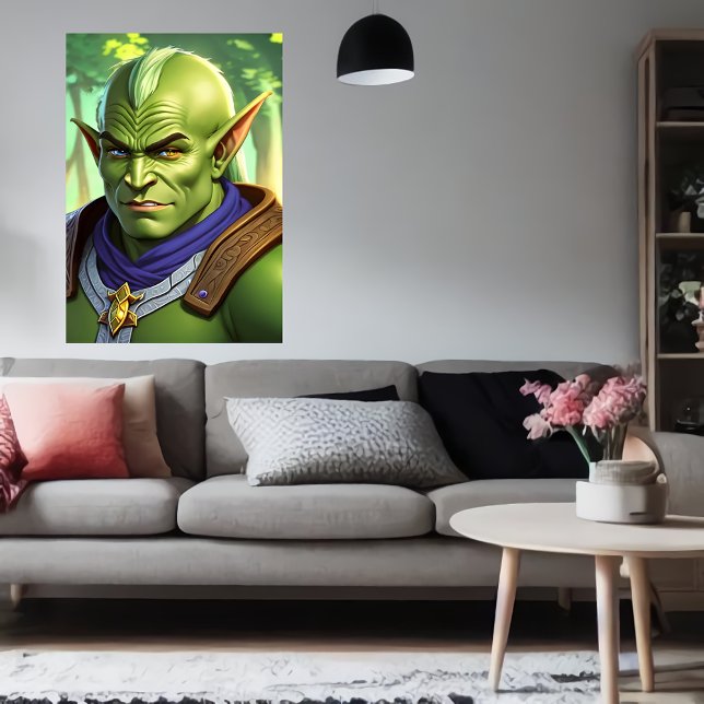 Portrait of man orc elf hybrid | AI Art Poster (Creator Uploaded)