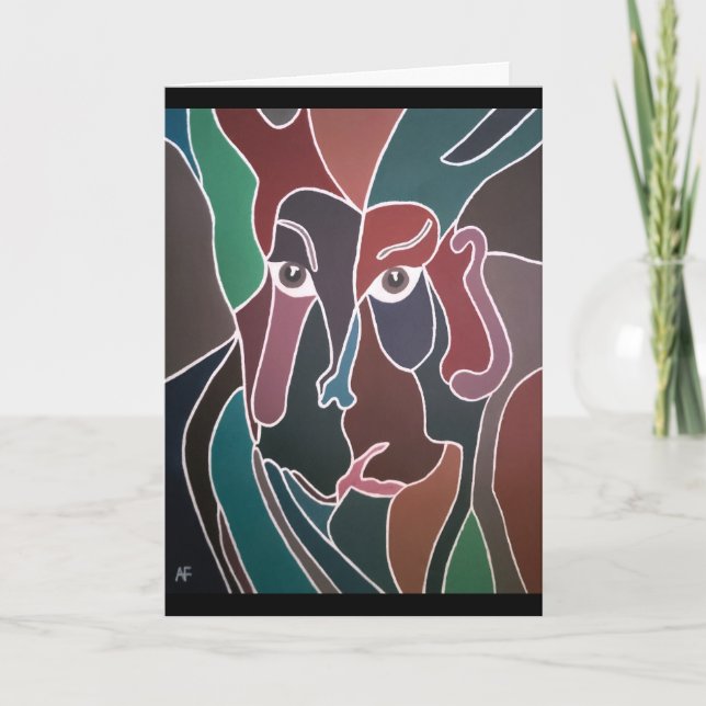 Portrait of Man Painting by Alfred Fox Card (Front)