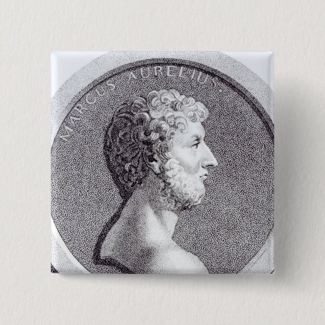 Portrait of Marcus Aurelius 2 Inch Square Button (Front)