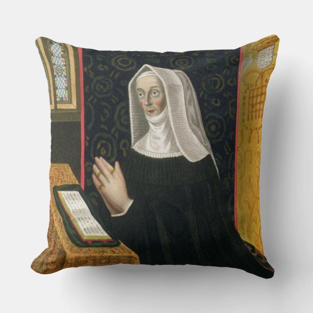 Portrait of Margaret Beaufort, Countess of Richmon Throw Pillow (Front)