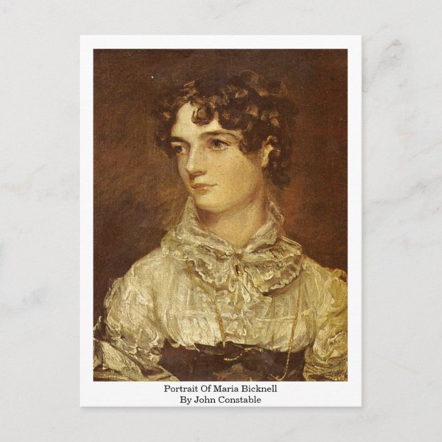 Portrait Of Maria Bicknell, By John Constable Postcard (Front)