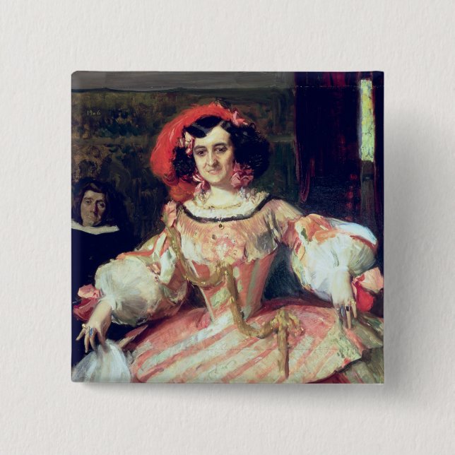 Portrait of Maria Guerrero 2 Inch Square Button (Front)