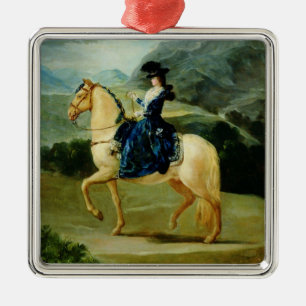 Portrait of Maria Teresa de Vallabriga on horsebac Metal Ornament
