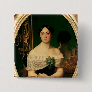 Portrait of Marianne Elisa Birch 2 Inch Square Button