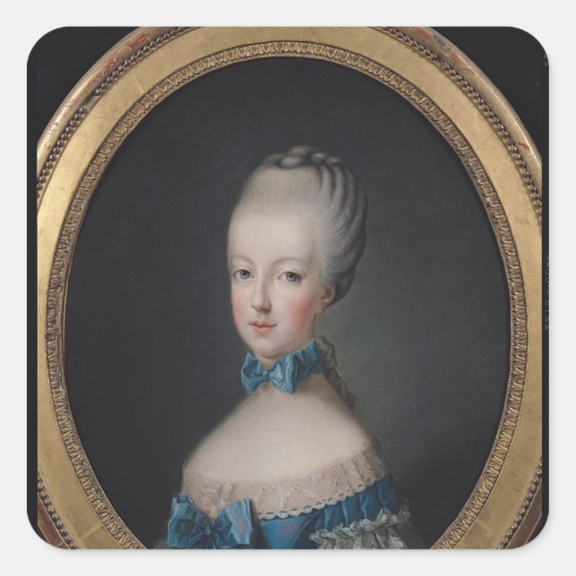 Portrait of Marie-Antoinette de Square Sticker (Front)