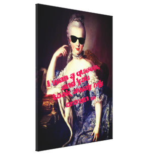 Portrait of Marie Antoinette with Sunglasses queen Canvas Print