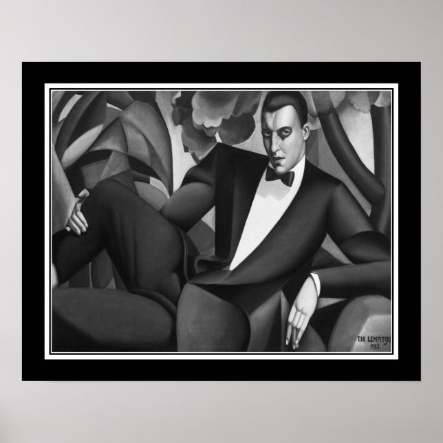 Portrait of Marquis d'Afflito by Tamara de Lempika Poster (Front)