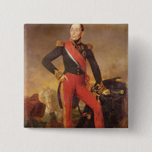 Portrait of Marquis Emmanuel de Grouchy 2 Inch Square Button