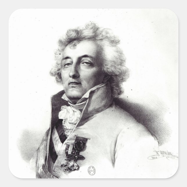 Portrait of Marshal Charles-Joseph  Prince Square Sticker (Front)