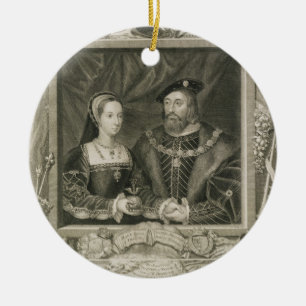 Portrait of Mary (1496-1533) Queen of France, and Ceramic Ornament