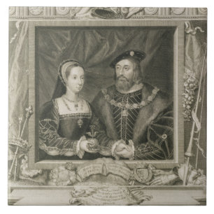 Portrait of Mary (1496-1533) Queen of France, and Tile