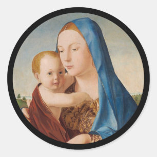 Portrait of Mary Holding Baby Jesus Classic Round Sticker