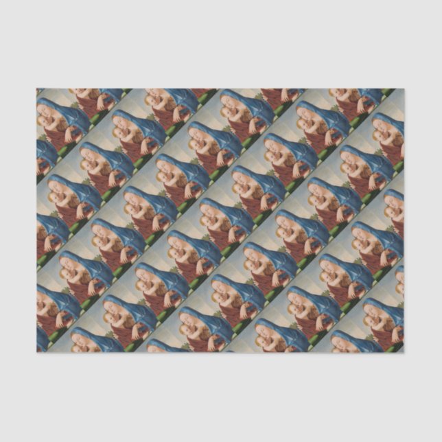 Portrait of Mary Holding  Baby Jesus Tissue Paper (Front)