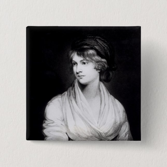 Portrait of Mary Wollstonecraft Godwin 2 Inch Square Button (Front)
