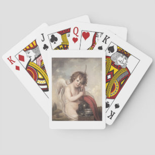 Portrait of Master Oswald Fawcett as Cupid (oil on Playing Cards