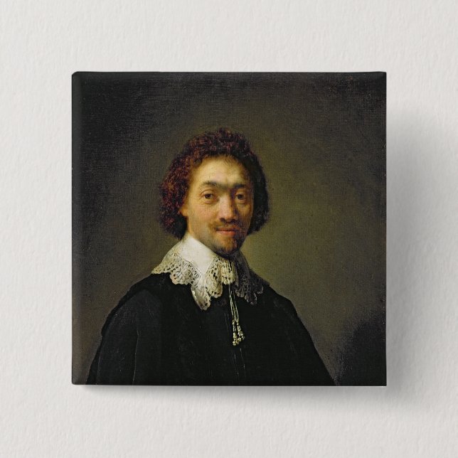 Portrait of Maurits Huygens, 1632 2 Inch Square Button (Front)