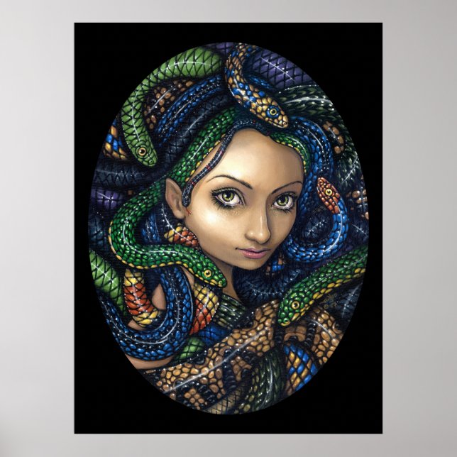 Portrait of Medusa gothic Art Print (Front)