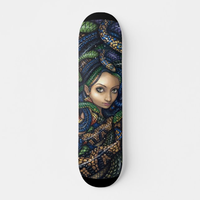 Portrait of Medusa SKATEBOARD snake mythology goth (Front)