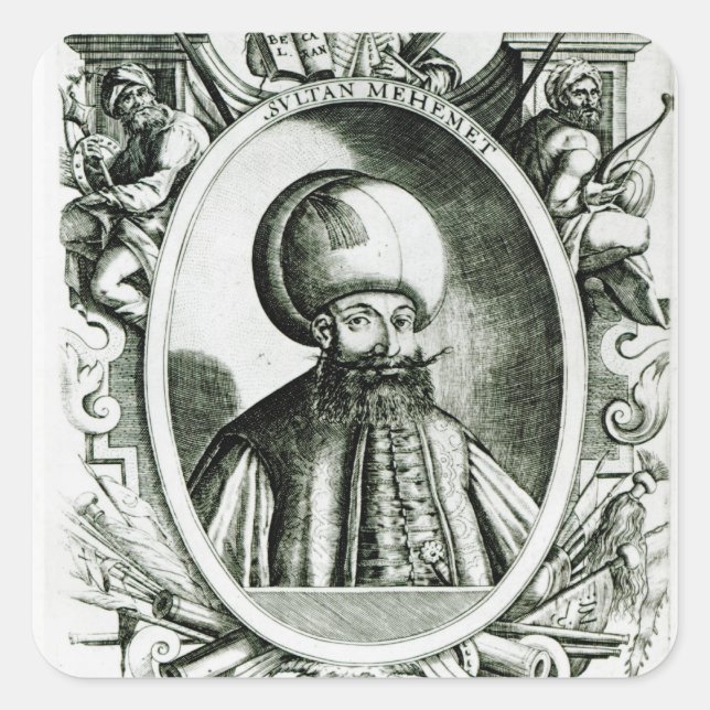 Portrait of Mehmet III Square Sticker (Front)