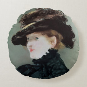 Portrait of Mery Laurent  1882 Round Pillow