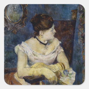 Portrait of Mette Gaugin, The Artists Wife Square Sticker