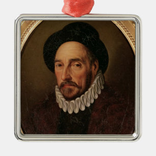 Portrait of Michel Eyquem de Montaigne Metal Ornament