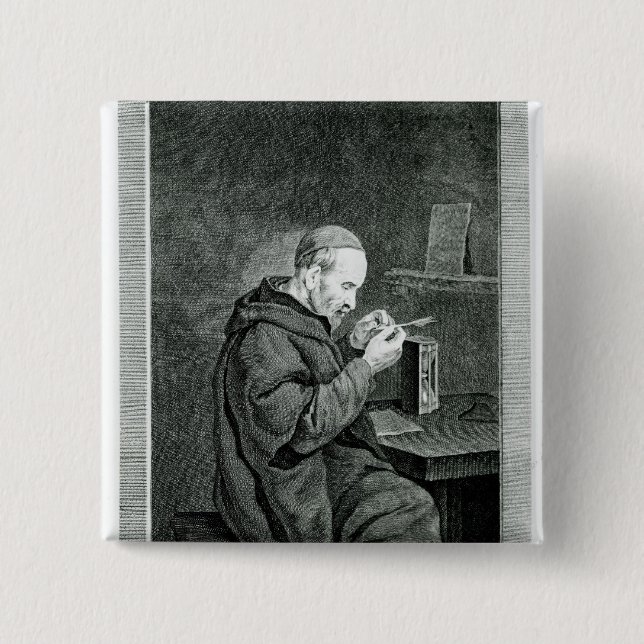 Portrait of Michel Nostradamus 2 Inch Square Button (Front)