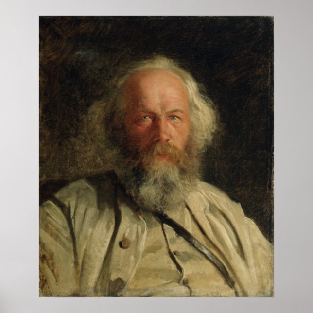 Portrait of Mikhail Alexandrovich Bakunin  1871 Poster (Front)