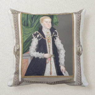 Portrait of Mildred Cooke, Lady Burghley from 'Mem Throw Pillow
