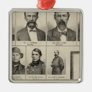 Portrait of Military Men, Minnesota Metal Ornament