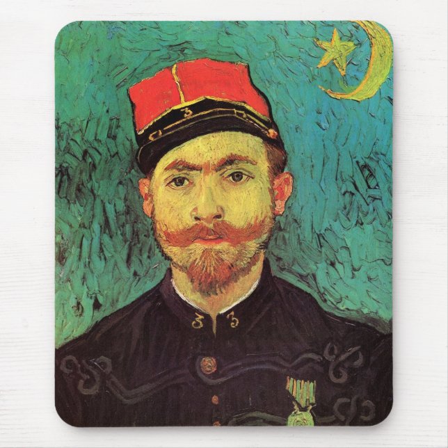 Portrait of Milliet, The Lover by Vincent van Gogh Mouse Pad (Front)