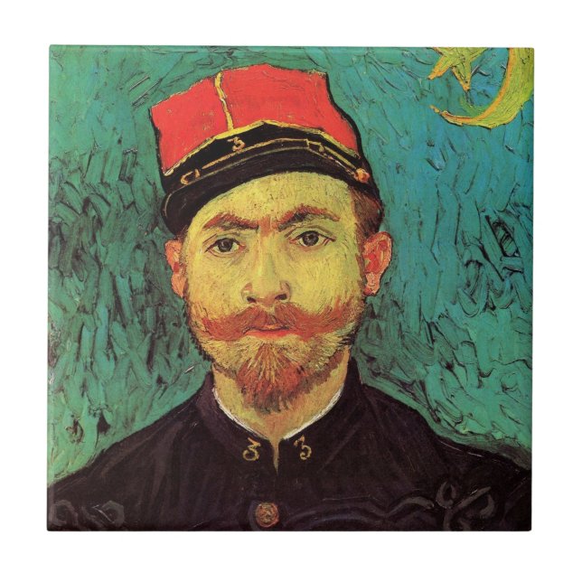 Portrait of Milliet, The Lover by Vincent van Gogh Tile (Front)