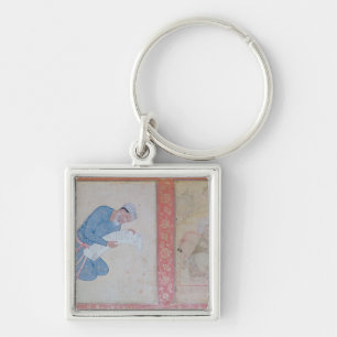 Portrait of Min Musavir giving a petition Keychain