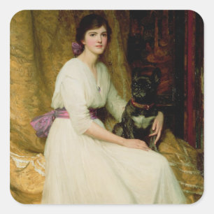 Portrait of Miss Dorothy Dicksee Square Sticker