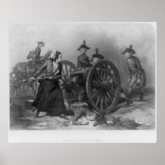 Portrait of Molly Pitcher loading a cannon Poster