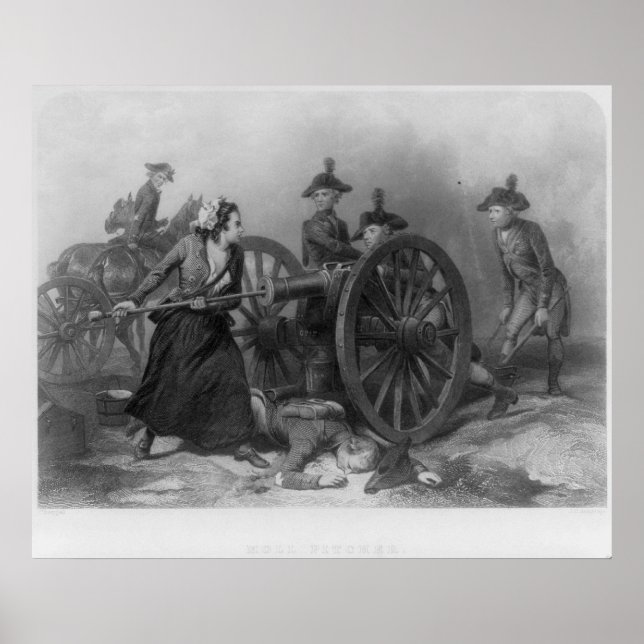 Portrait of Molly Pitcher loading a cannon Poster (Front)