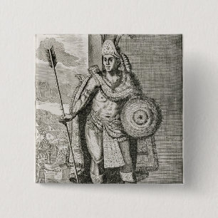Portrait of Montezuma II 2 Inch Square Button