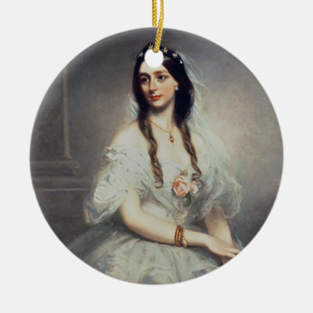 Portrait of Mrs C.W.Stoughton (d.1907), Three-quar Ceramic Ornament (Front)