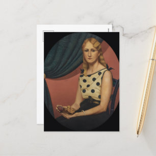 Portrait of Nan Wood Graham by Grant Wood Holiday Postcard