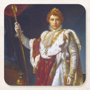 Portrait of Napoleon Bonaparte, Francois Gérard Square Paper Coaster