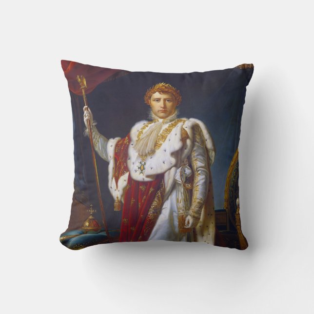 Portrait of Napoleon Bonaparte, Francois Gérard Throw Pillow (Front)