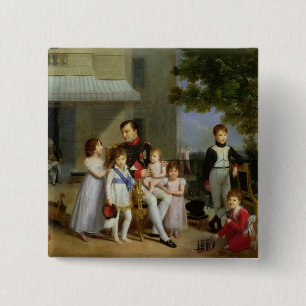 Portrait of Napoleon Bonaparte with his Nephews 2 Inch Square Button