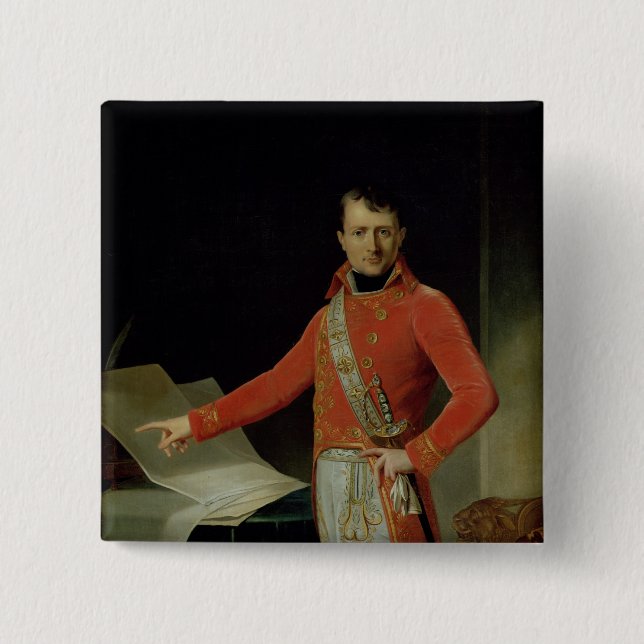 Portrait of Napoleon I 2 Inch Square Button (Front)