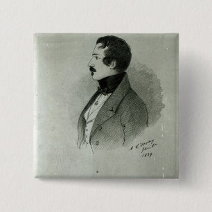 Portrait of Napoleon III  as a young man, 1839 2 Inch Square Button