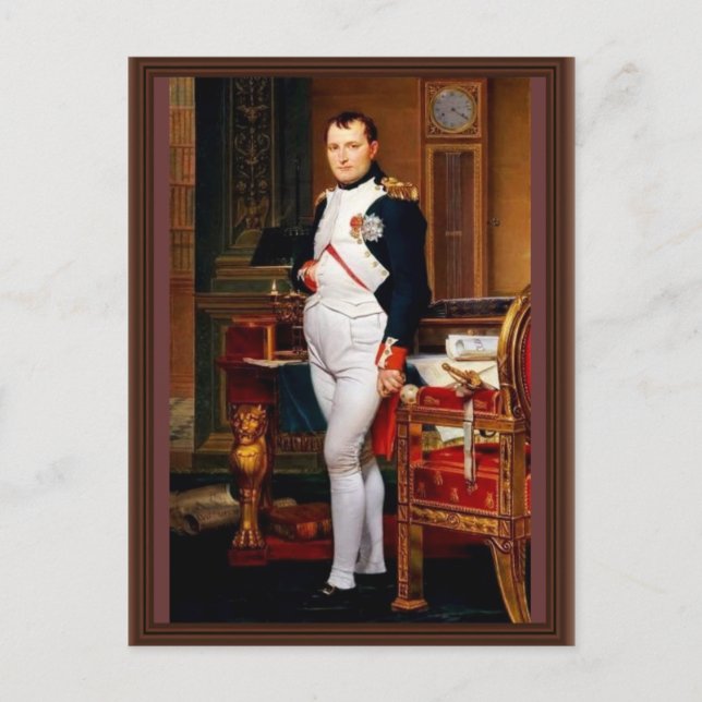 Portrait Of Napoleon In His Study By Jacques-Louis Postcard (Front)
