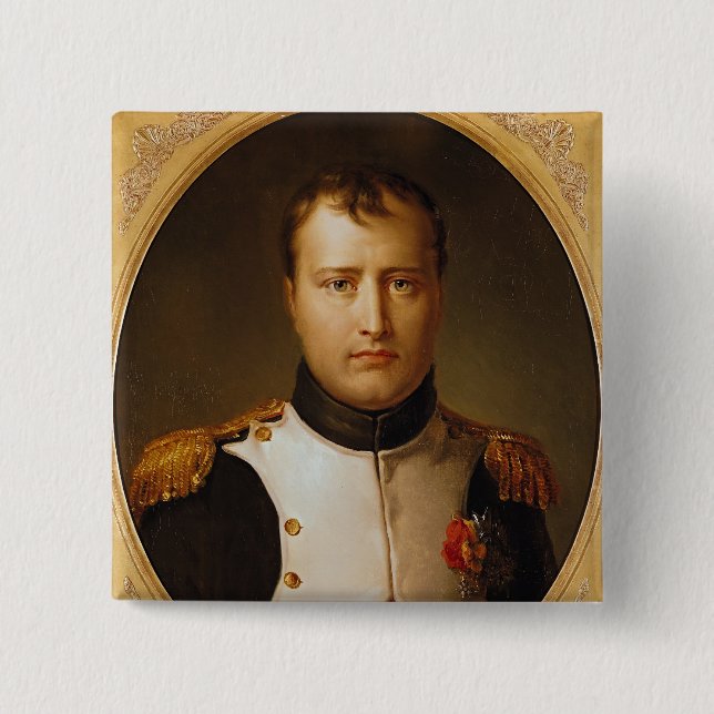 Portrait of Napoleon  in Uniform 2 Inch Square Button (Front)