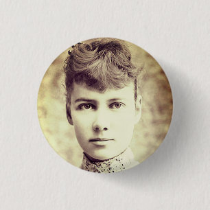 Portrait of Nellie Bly 1 Inch Round Button